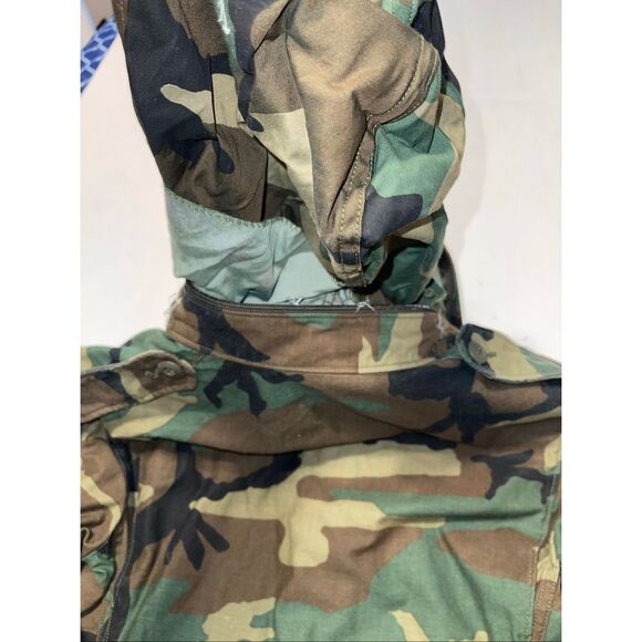 Vtg USGI US ARMY SURPLUS M65 FIELD JACKET WOODLAND CAMO COLD WEATHER COAT SMALL - Picture 7 of 8